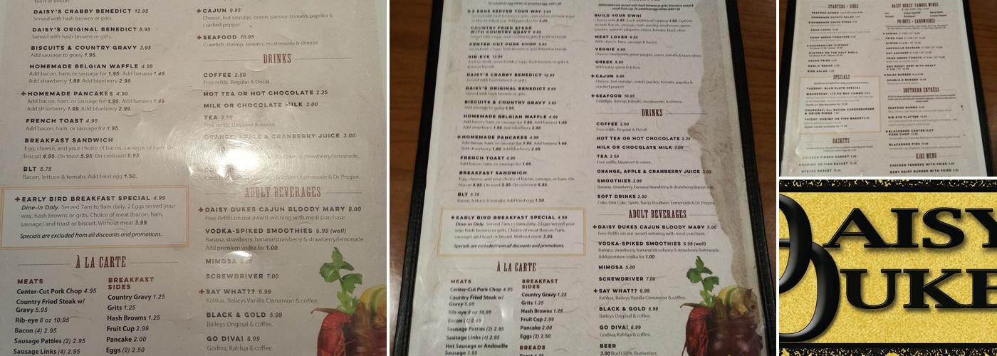 Daisy Dukes Metairie Menu