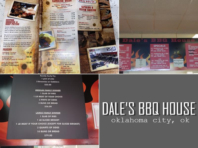 Dale's BBQ House Menu