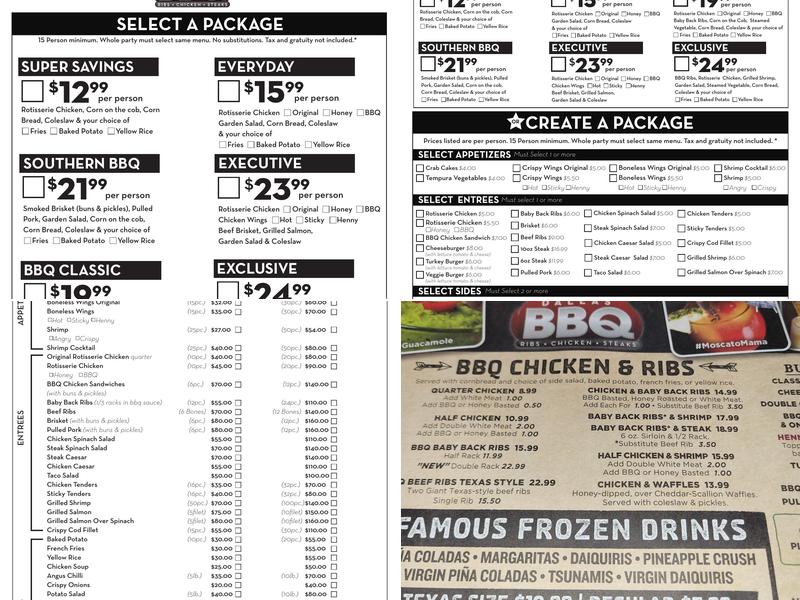 Dallas BBQ Menu