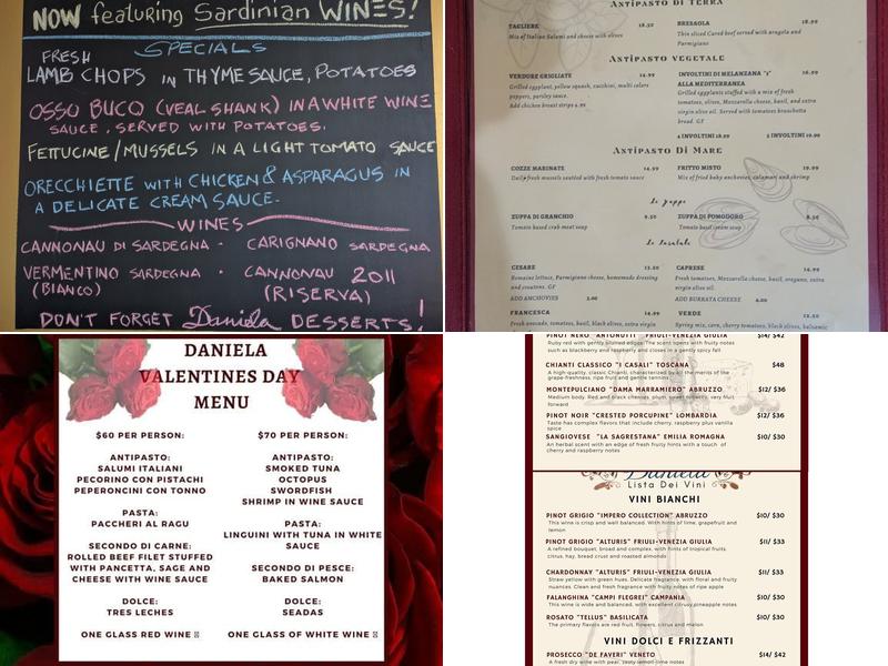 Daniela Restaurant Menu