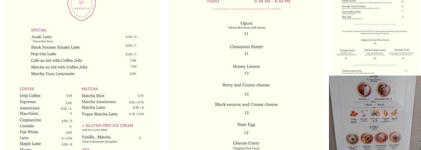 Davelle Menu