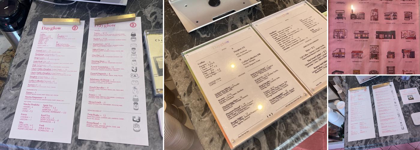 DAYGLOW Menu