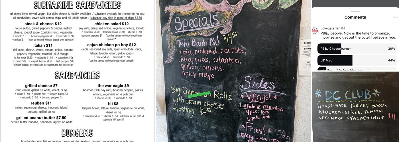 DC Vegetarian Menu