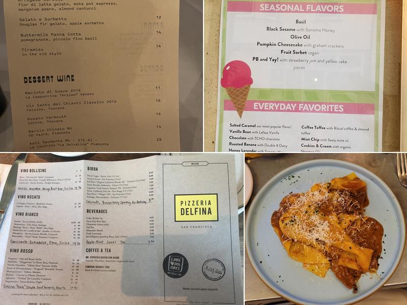 Pizzeria Delfina - Mission Menu