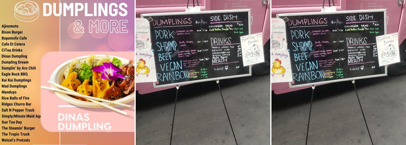 Dina’s Dumpling Menu