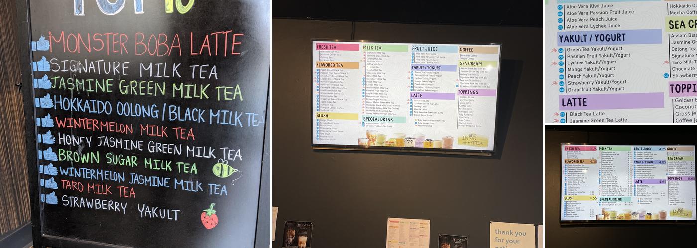 Ding Tea Seattle Menu