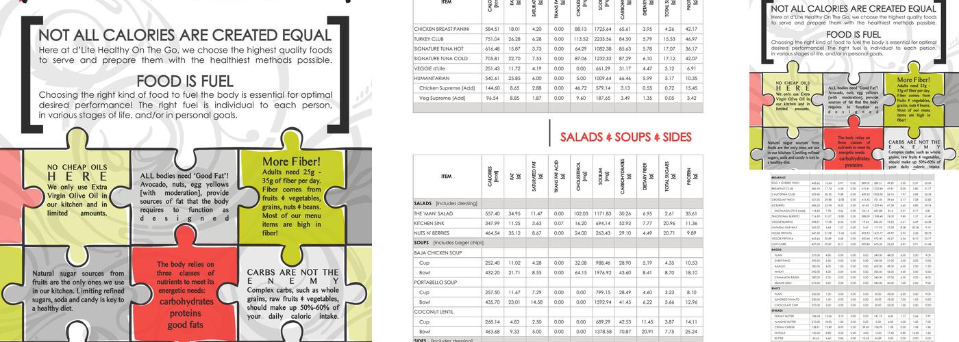 D'Lite Healthy On The Go Menu