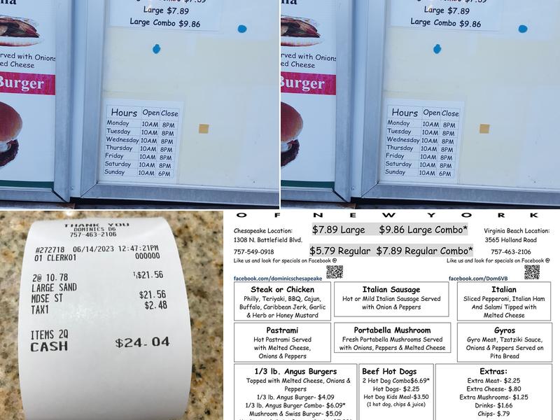 Dominic's of New York Menu