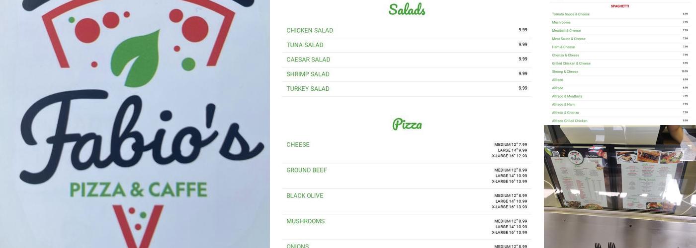 Fabio’s Pizza & Caffe Menu
