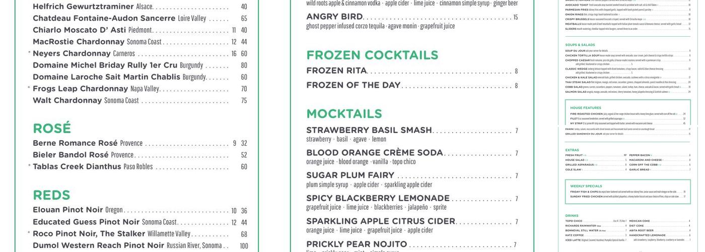 Down On Grayson Menu