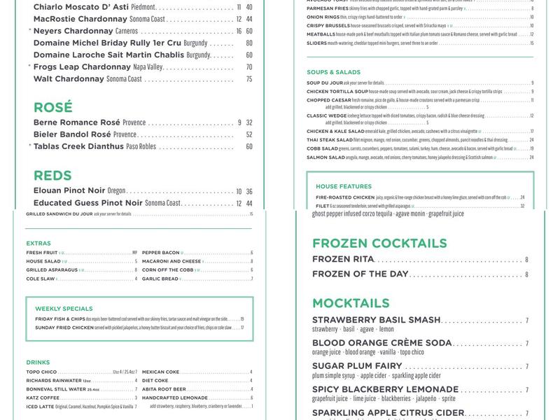 Down On Grayson Menu