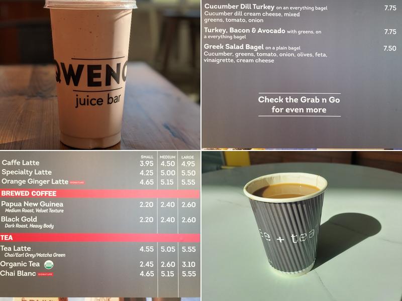 DRNK coffee + tea Menu