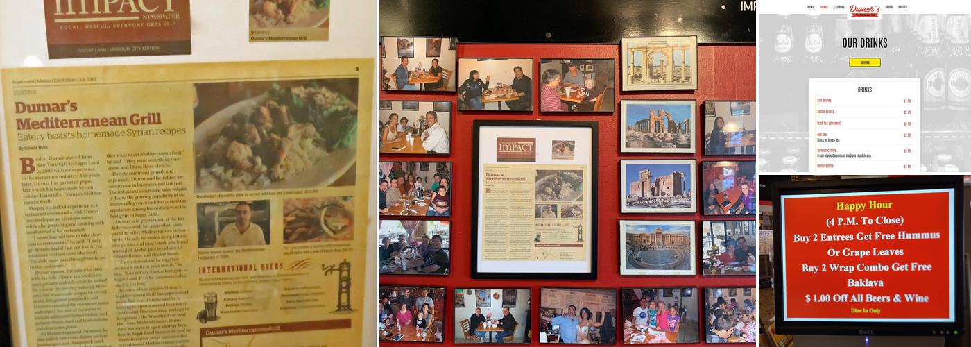 Dumar's Mediterranean Grill Menu