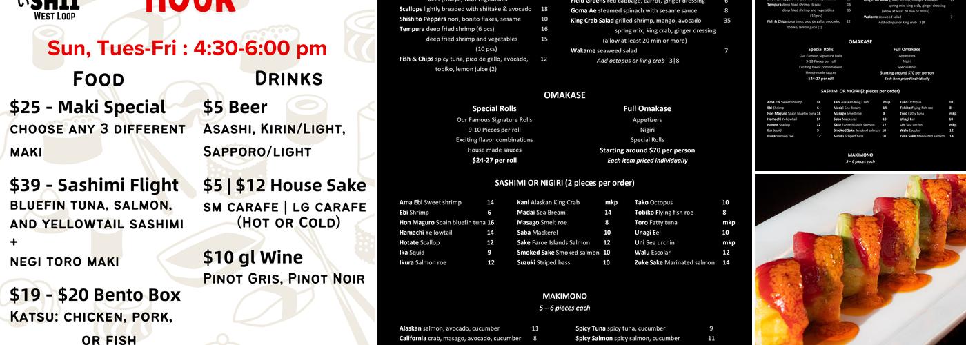 Tanoshii west loop Menu