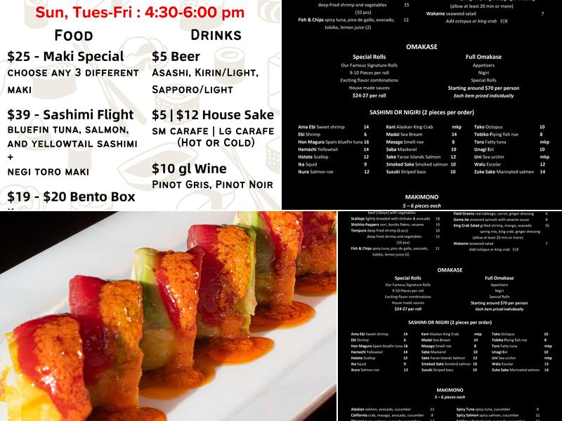 Tanoshii west loop Menu