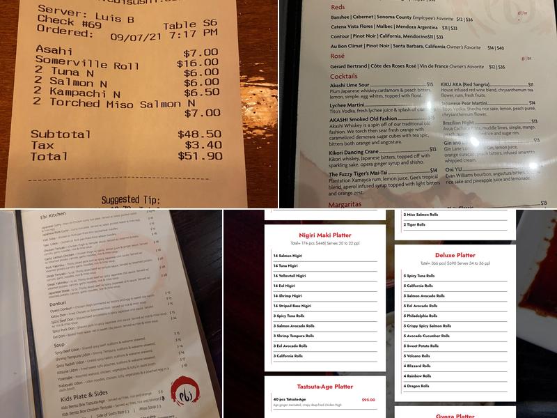 Ebi sushi Menu