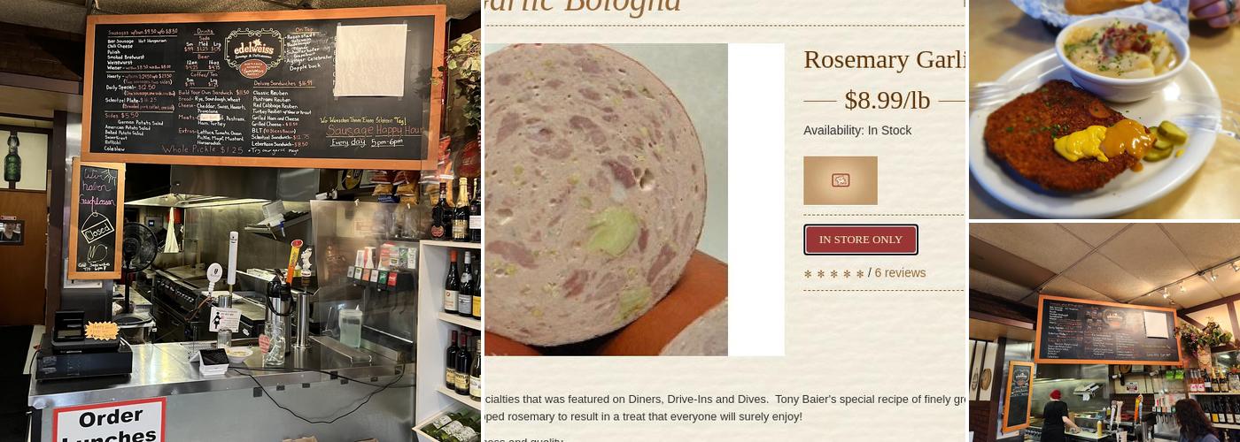 Edelweiss Sausage & Delicatessen Menu