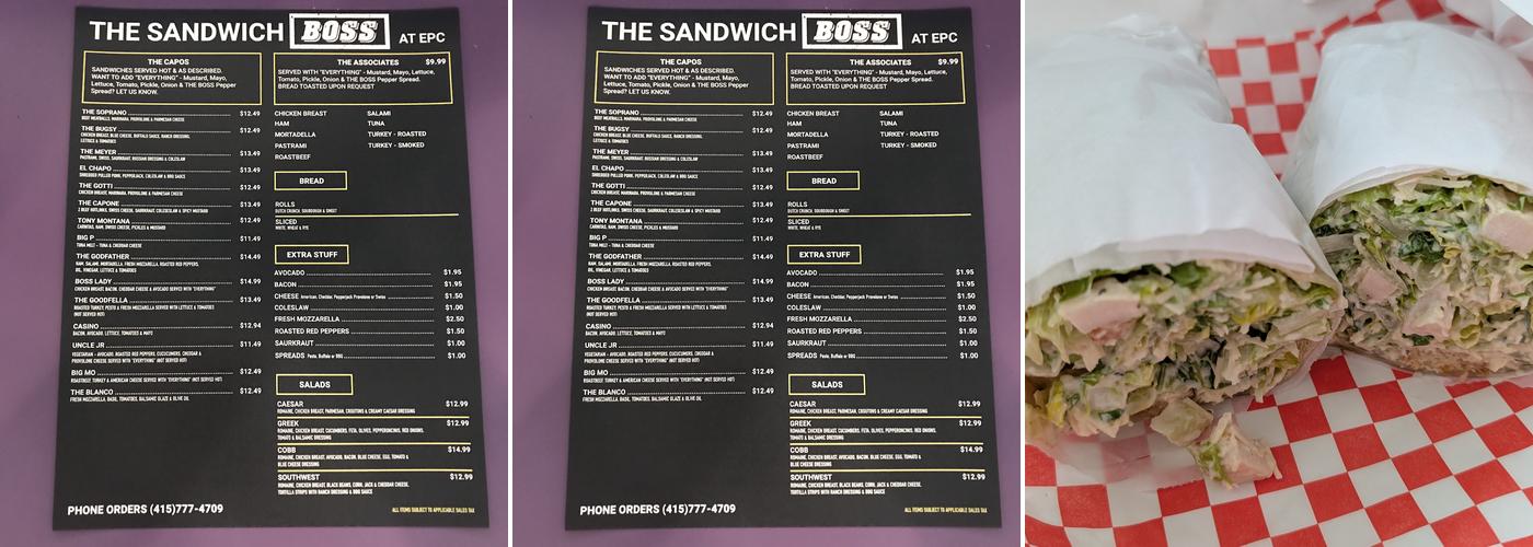 THE SANDWICH BOSS at Eden Plaza Cafe Menu