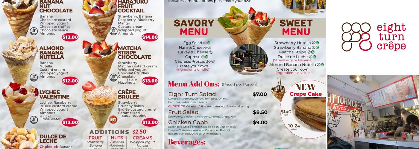 Eight Turn Crepe Menu