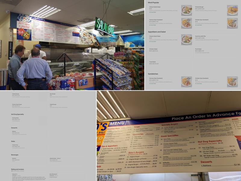 Ekko's Greek American Deli Menu