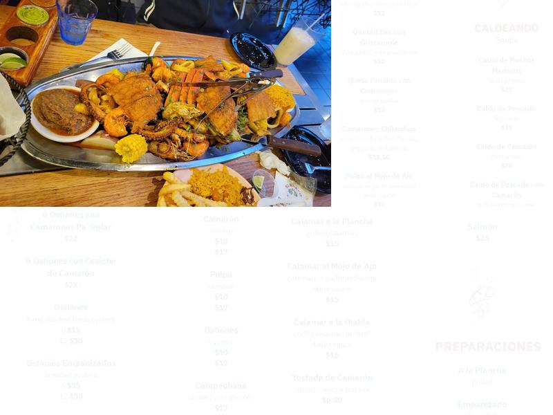 El Barco Mariscos Menu