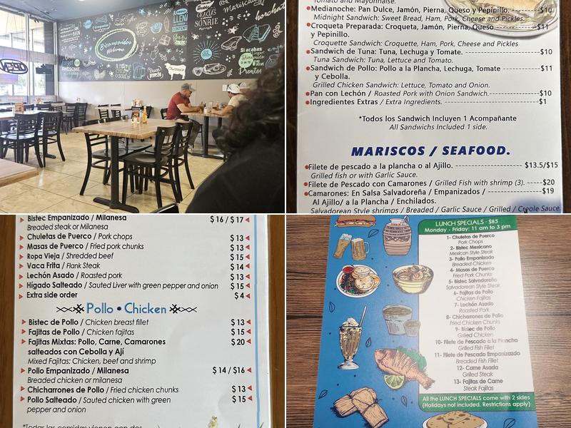 El Cuscatleco Restaurant Menu