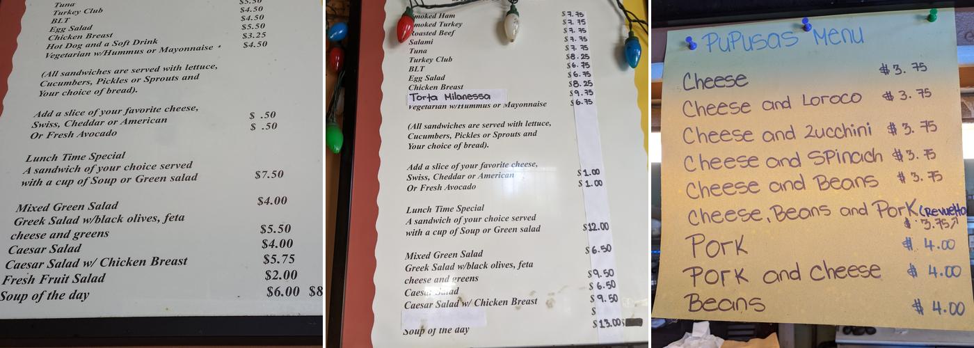 El Paraiso Cafe Menu
