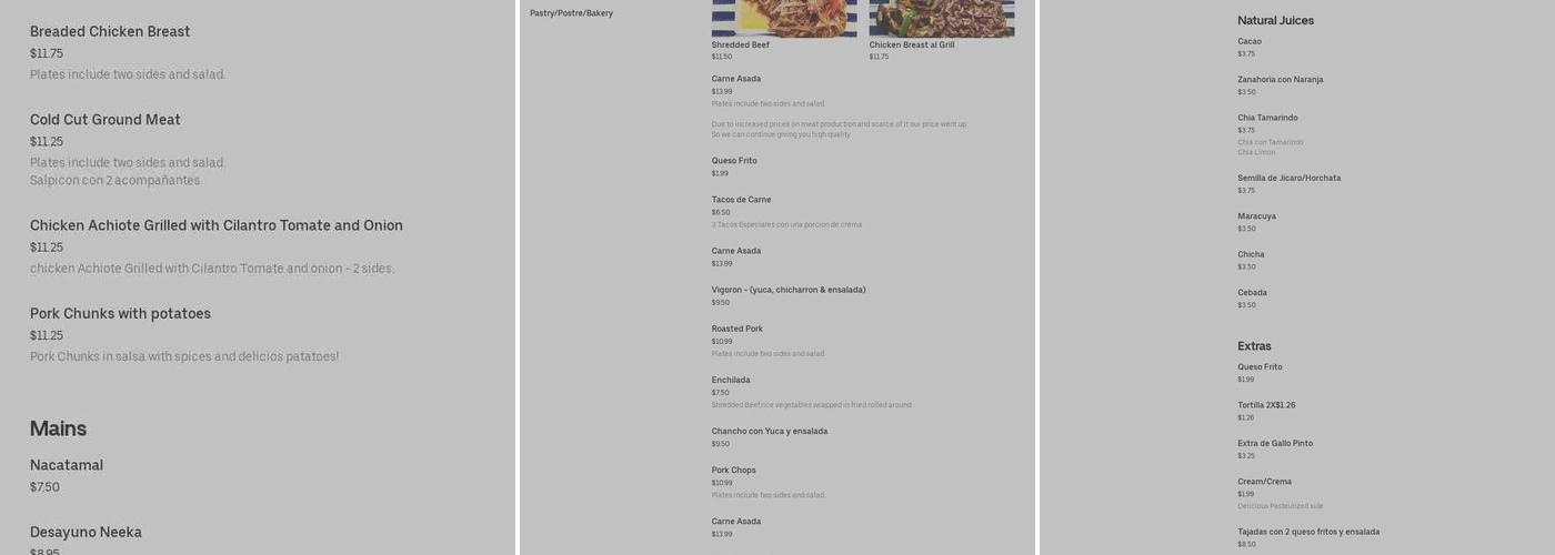 El PlatoNeeka Menu
