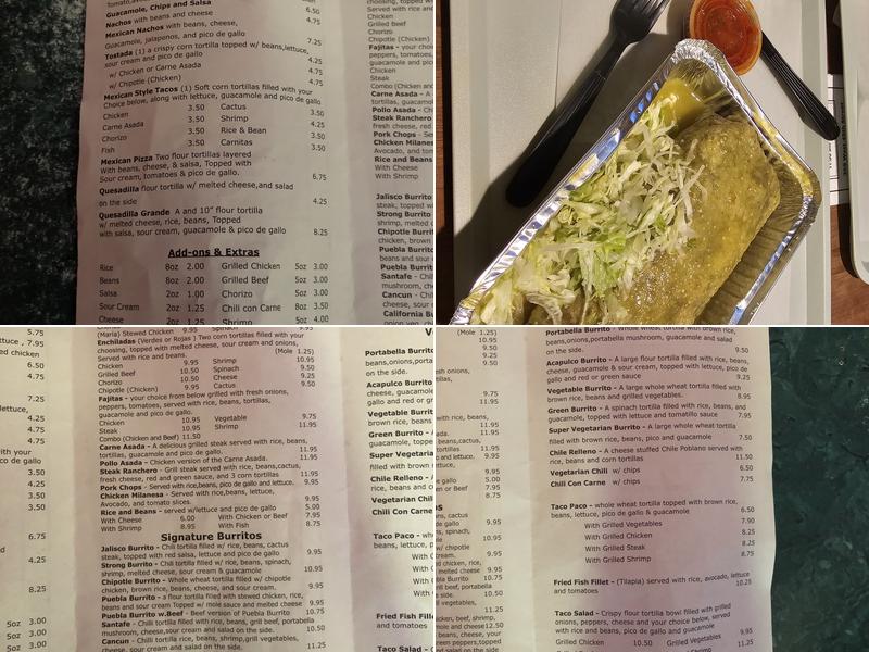 El Rancho Burritos Menu