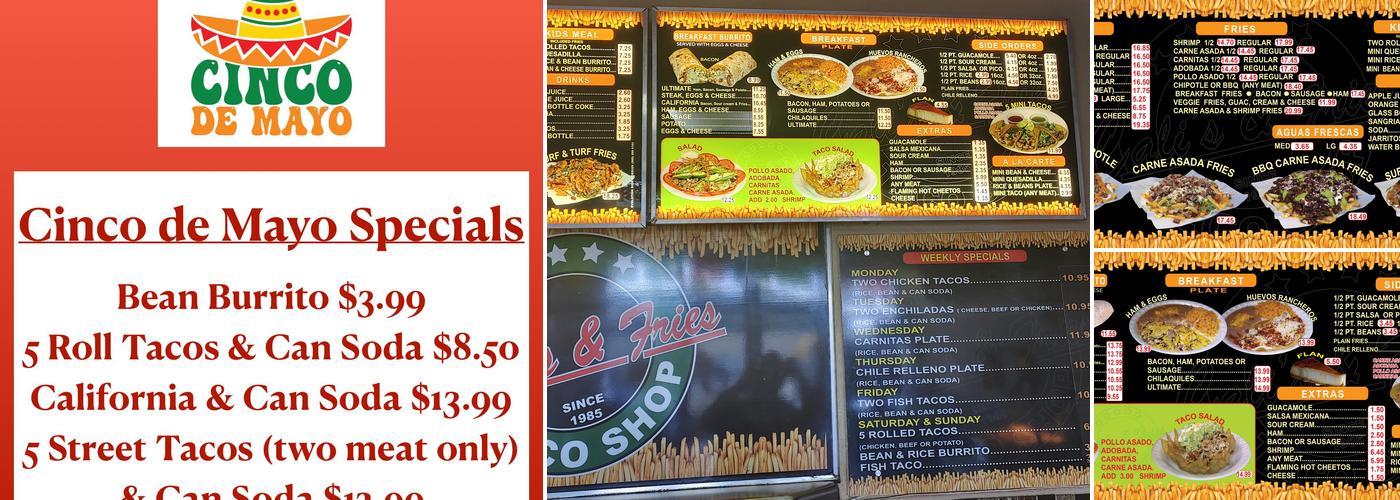 Cali's & Fries Menu