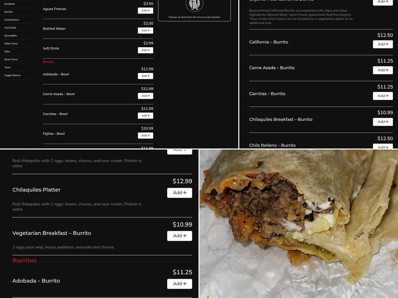 El Zarape Mexican Eatery Menu