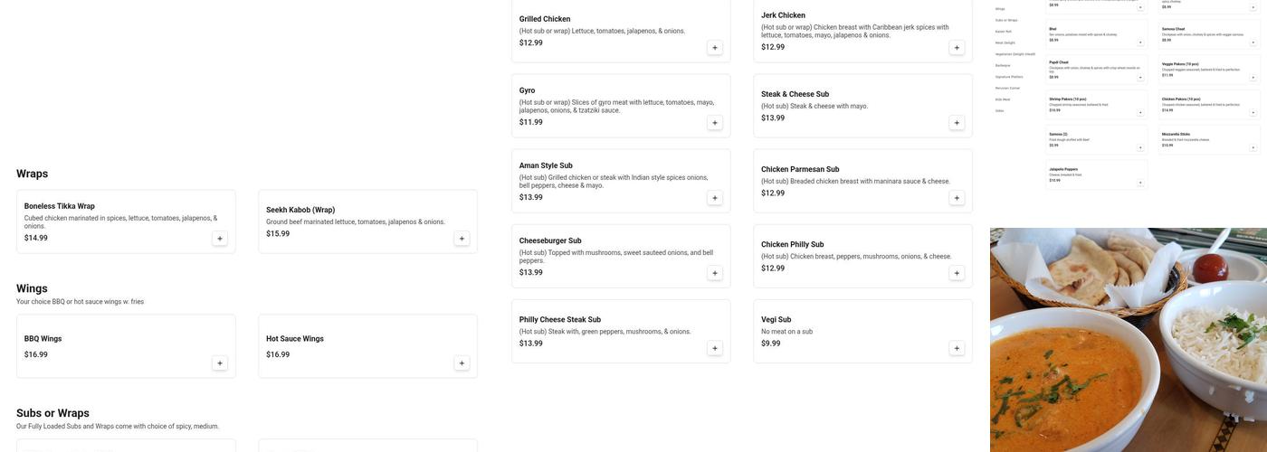 Ellie's Desi Kitchen Menu