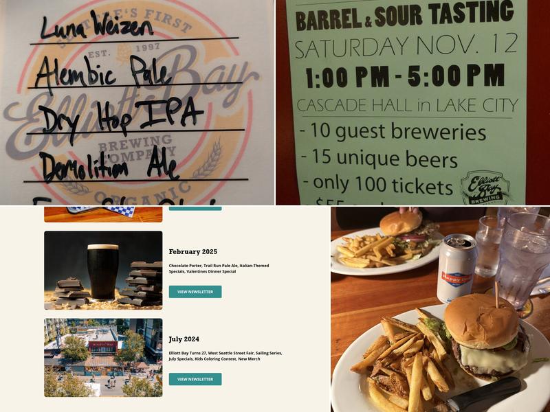 Elliott Bay Brewing - West Seattle Menu