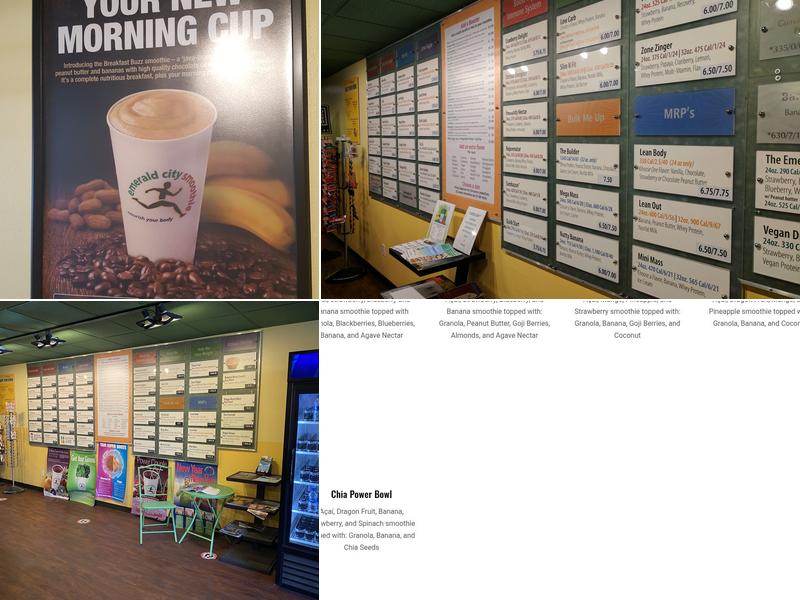 Emerald City Smoothie Queen Anne Menu