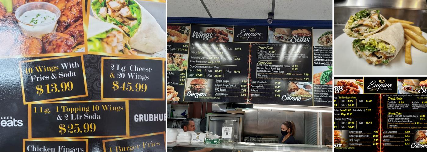 Empire Pizzas & Wings Menu
