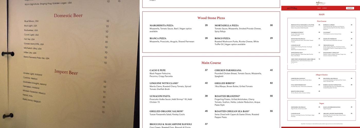 Allegro Menu