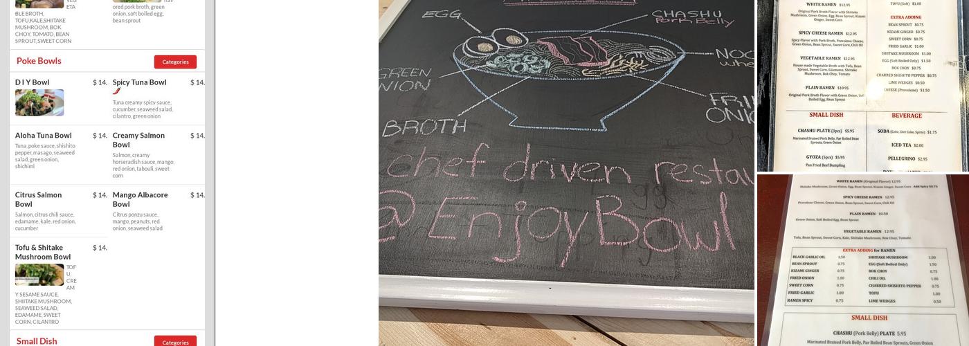 Enjoy Bowl - Ramen Bar Menu