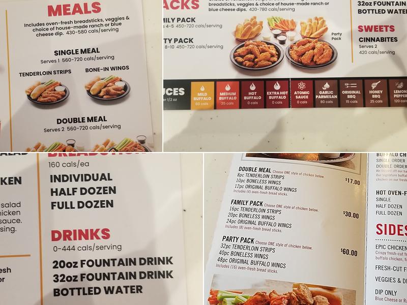 Epic Wings Menu