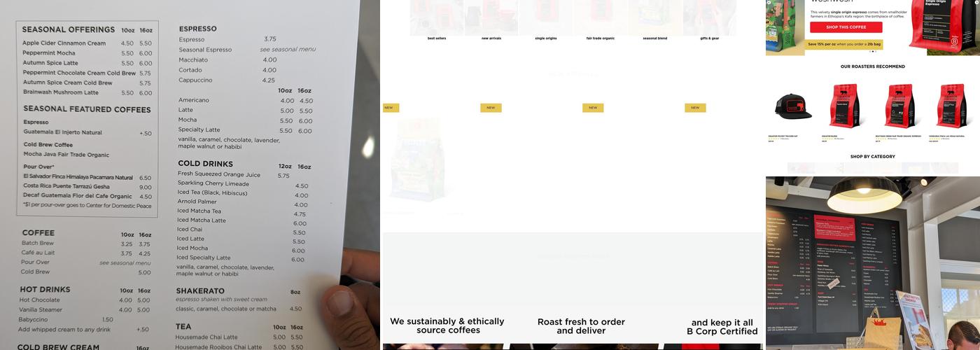 Equator Coffees Menu