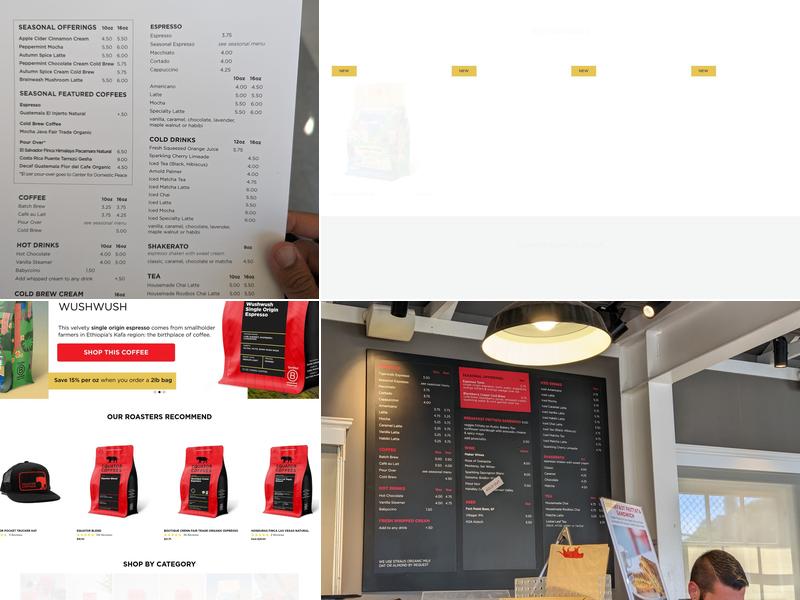 Equator Coffees Menu