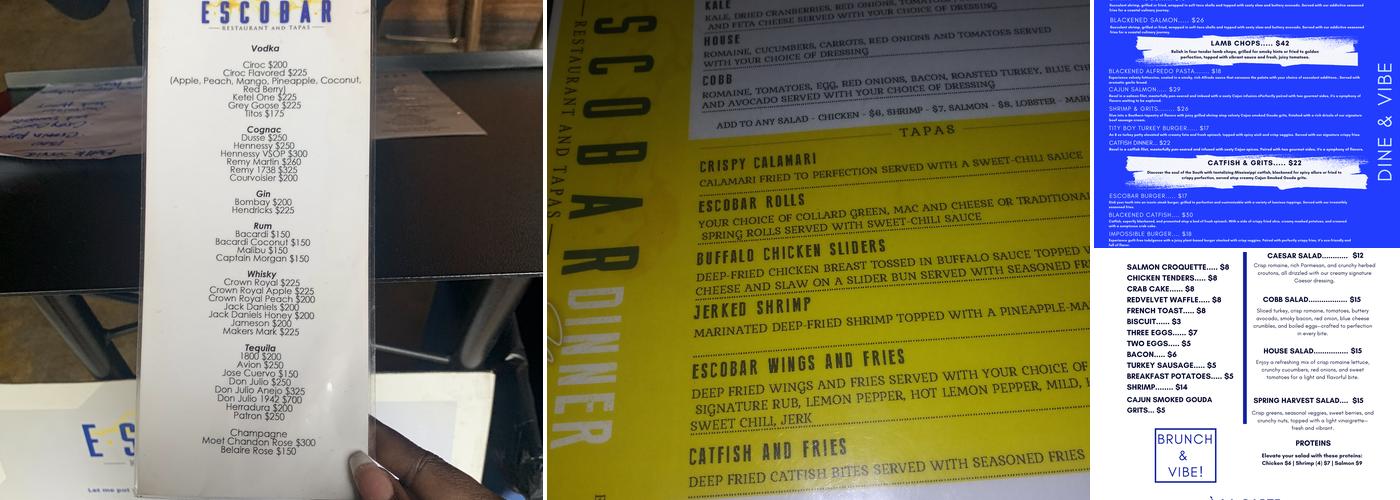 Esco Restaurant & Tapas Menu