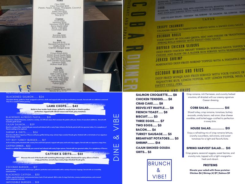 Esco Restaurant & Tapas Menu