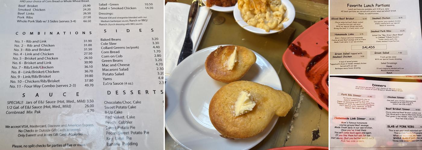 Everett & Jones Barbeque - Broadway Menu