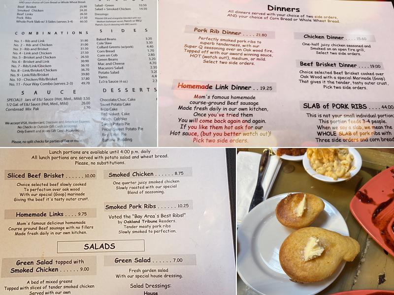 Everett & Jones Barbeque - Broadway Menu