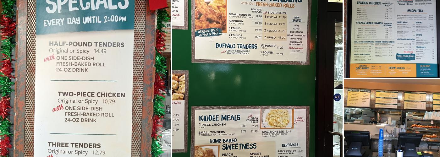 Ezell's Famous Chicken Menu