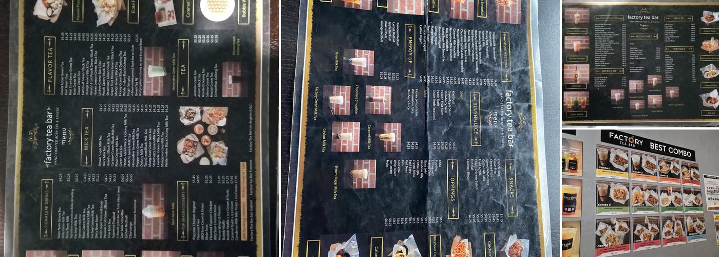 Factory Tea Bar Menu
