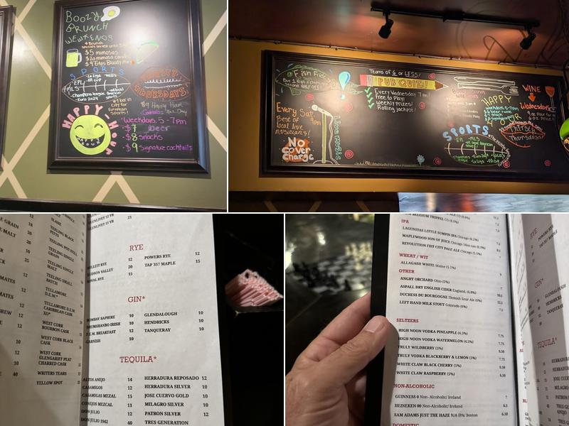 Fadó Irish Pub Menu