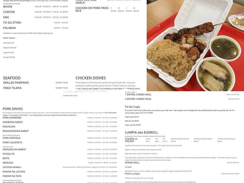 Felynn Oriental Restaurant Menu