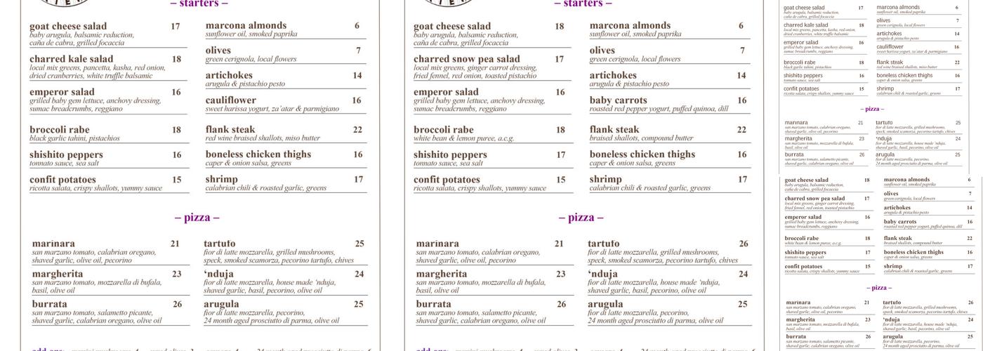figidini Menu