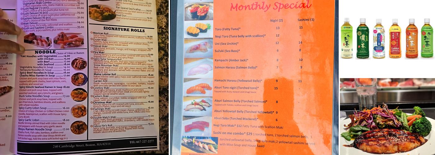Fin's Sushi & Grill Menu